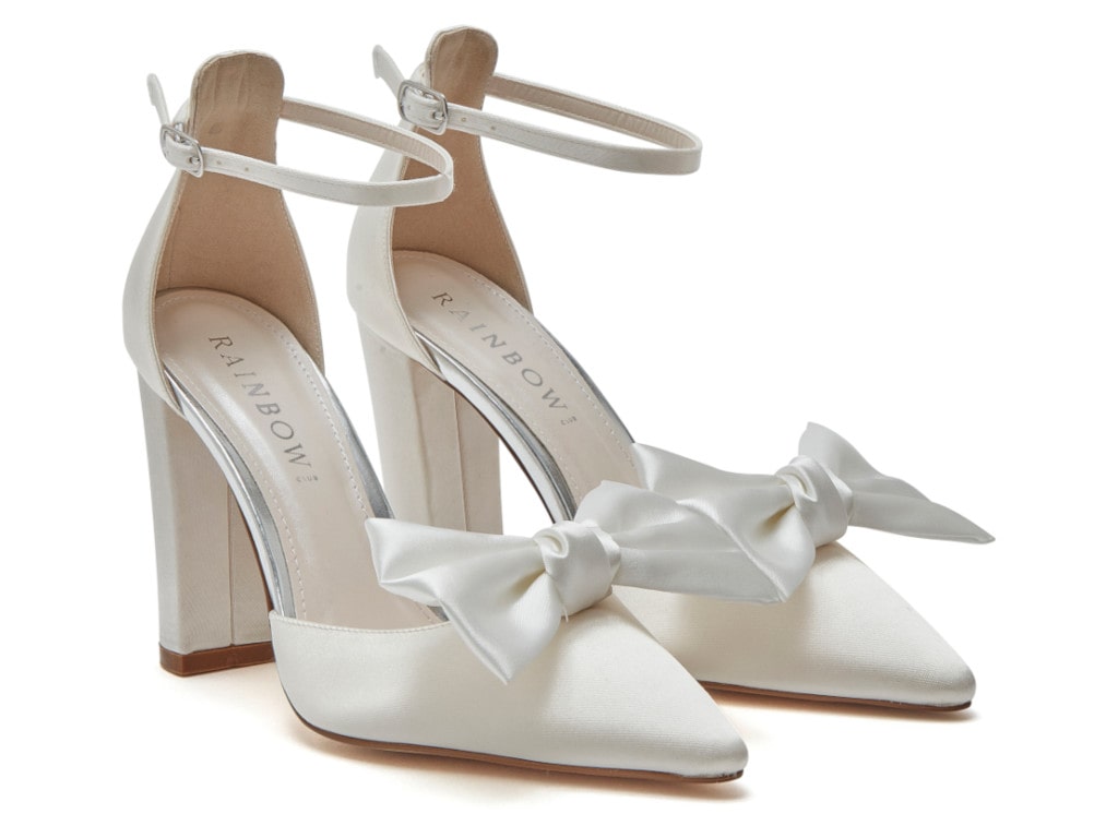 Alice - Satin Bow Wedding Shoe Clips On Eve Shoes