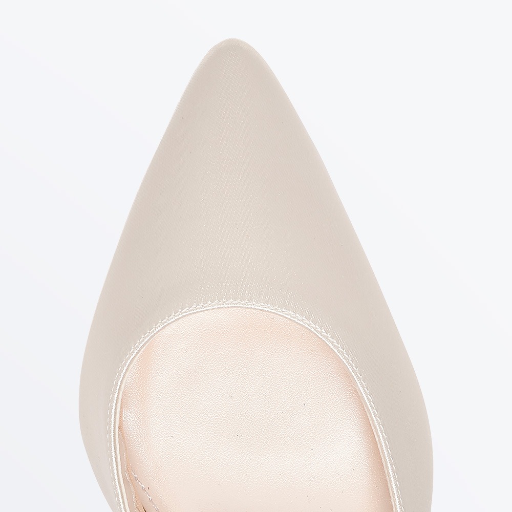 Amelie Ivory Ankle Strap Block Heel Wedding Shoes - Toe Detail