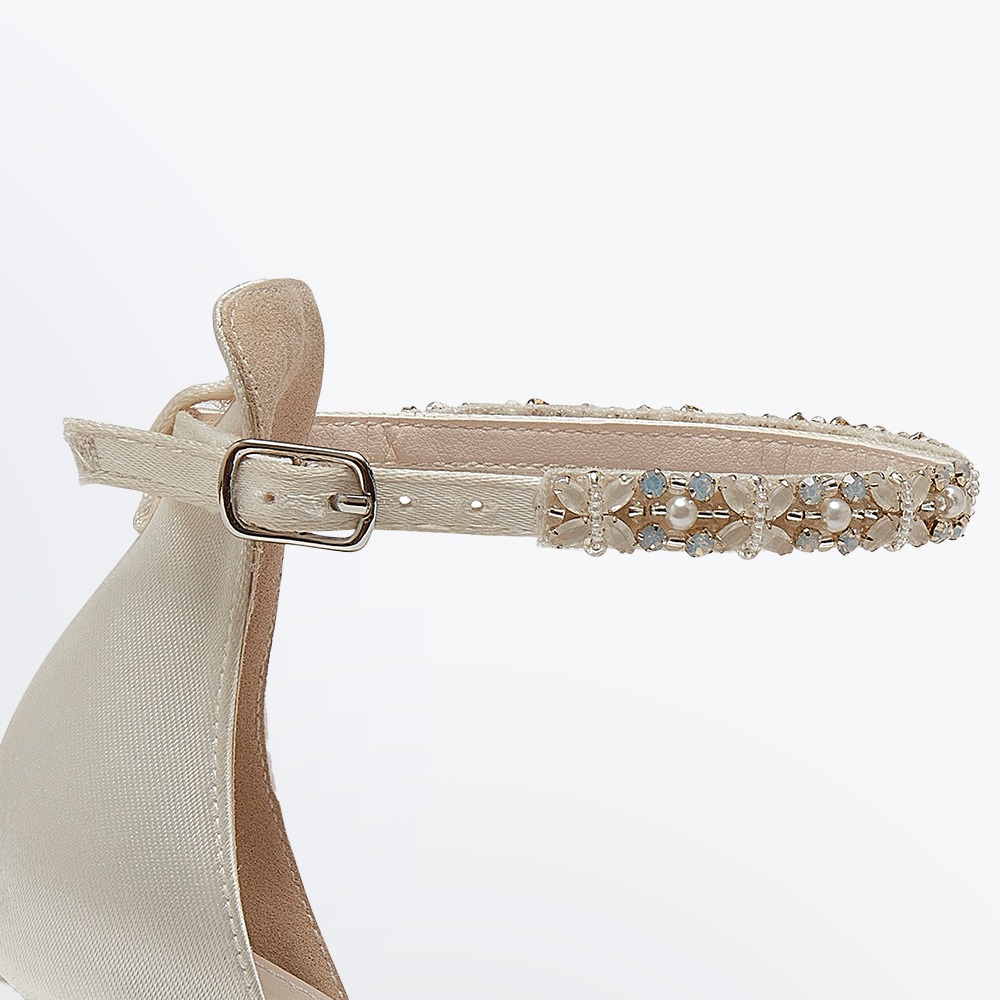 Amelie - Bead Embellished Ankle Strap - Side