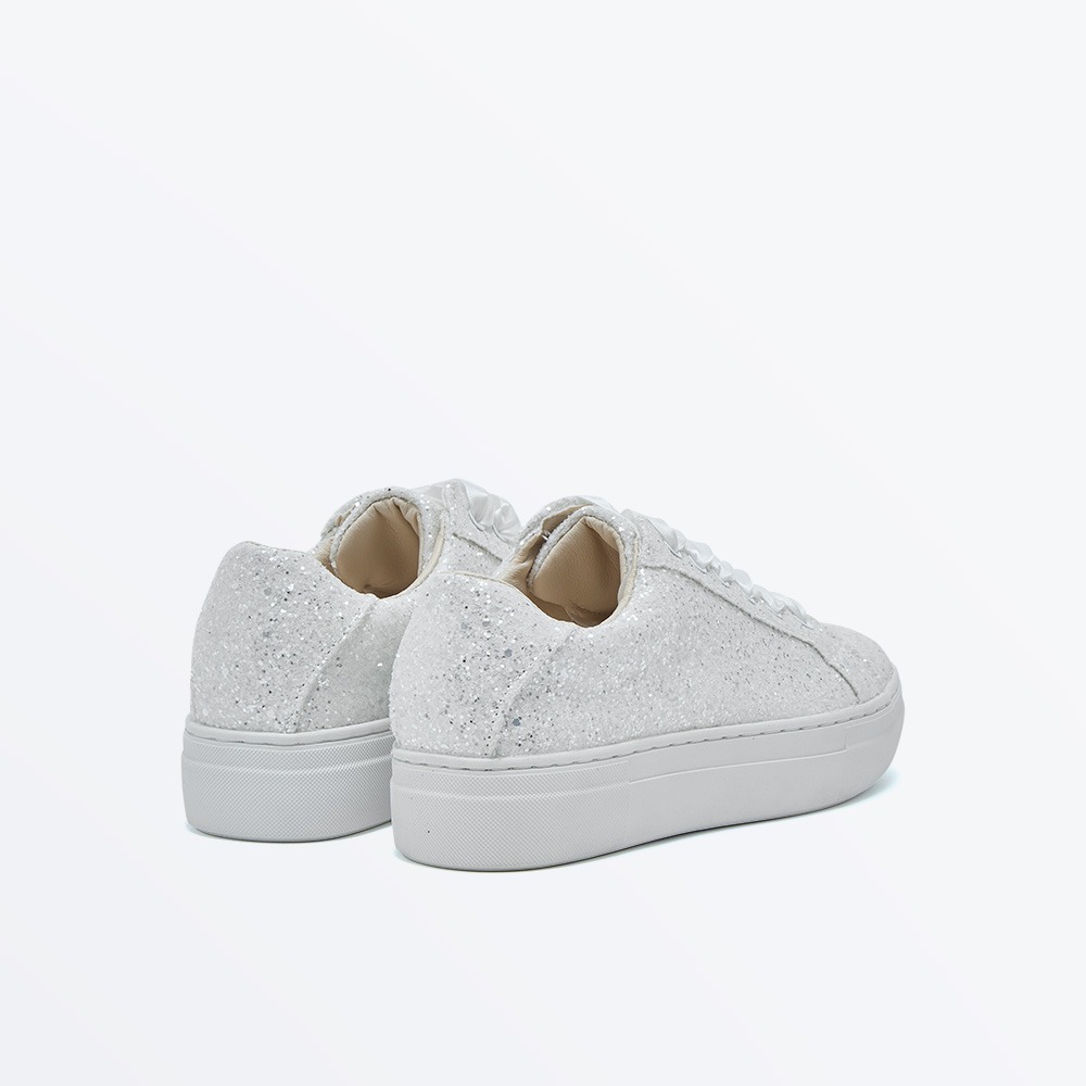 Aphaea - Ivory Snow Glitter Wedding Trainers - Back