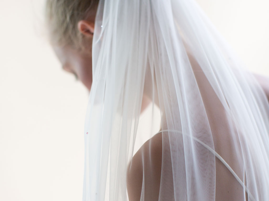 Celeste - Diamante Detail Long Wedding Veil - Back