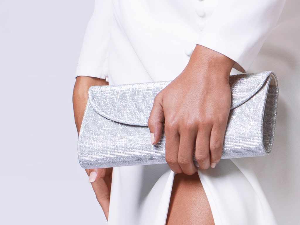 Celina Silver Metallic Wedding Handbag - Lifestyle