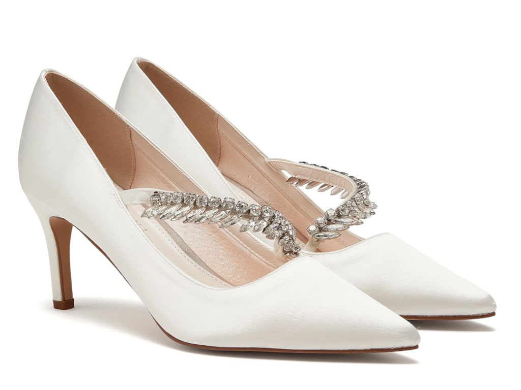 Crystal Diamante Detail Wedding Shoes - Front