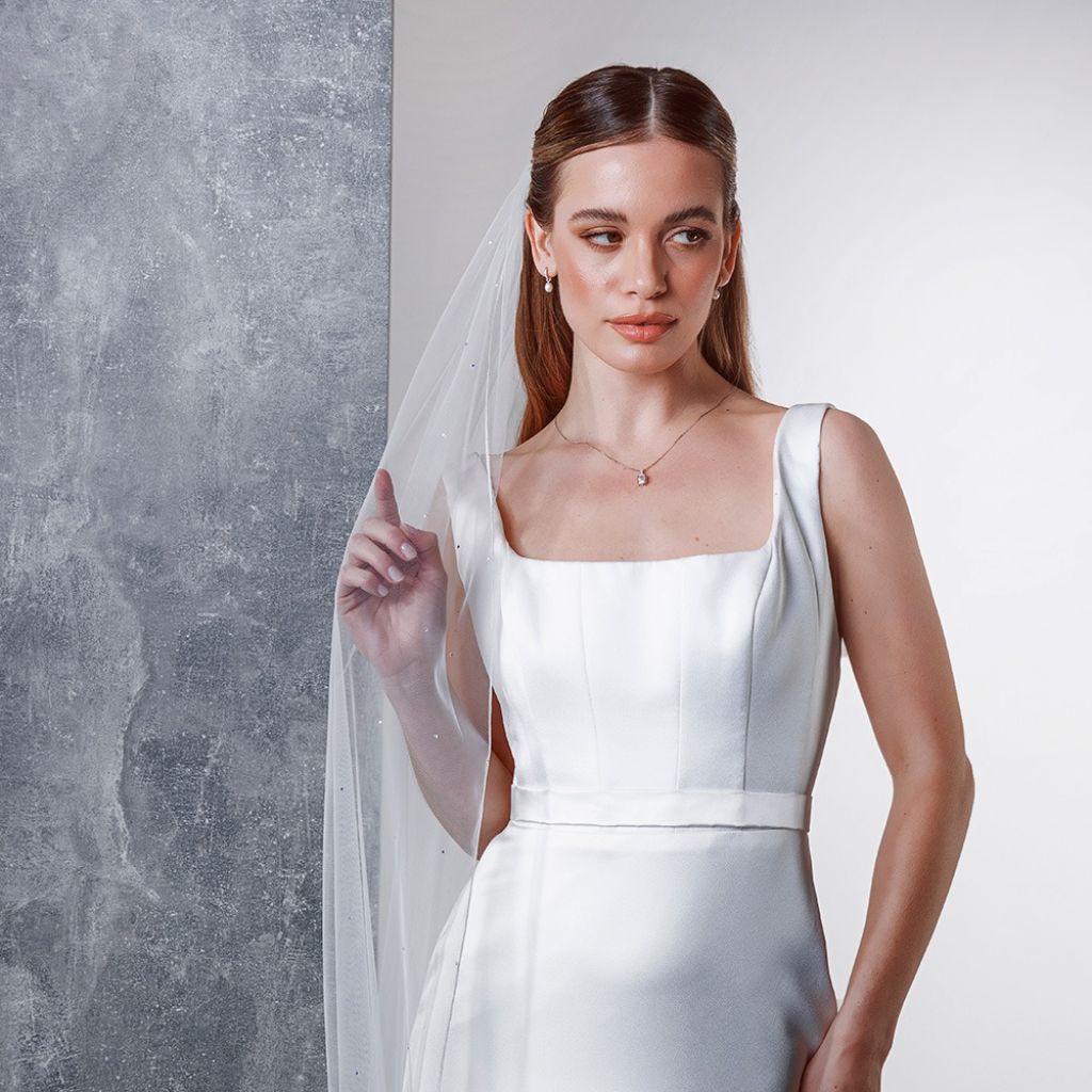 Celeste - Diamante Detail Long Wedding Veil