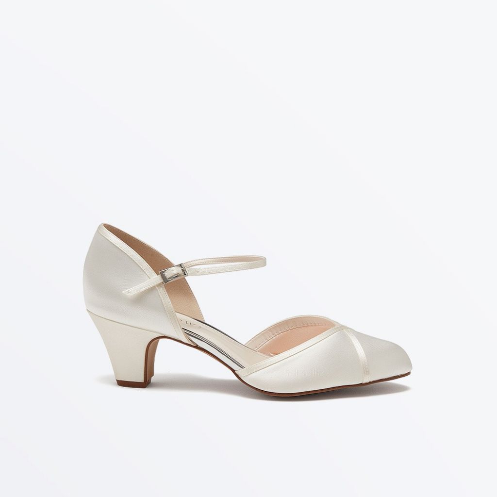 Shirley Ivoery Satin Wide Fit Wedding Shoes - Side