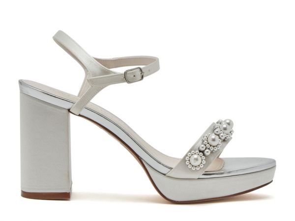 Amara - Pearl Platform Wedding Sandals - Side