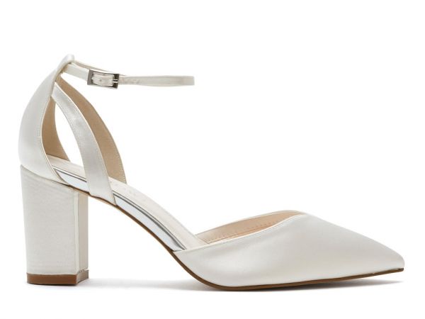 Bella - Wide Fit Block Heel Wedding Shoes - Side