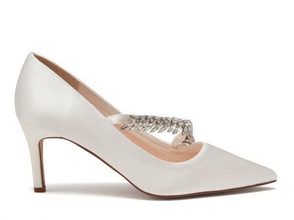 Crystal Diamante Detail Wedding Shoes - Side