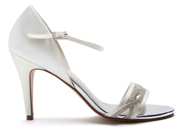 Dakota Ivory Shimmer Wedding Sandals - Side