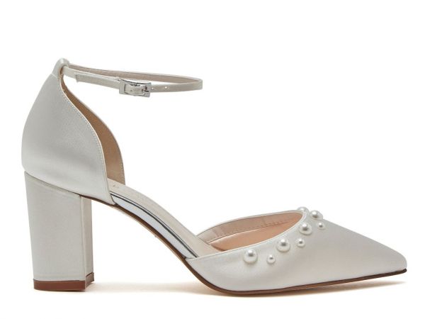 Hannah - Wide Fit Pearl Detail Wedding Shoes - Side