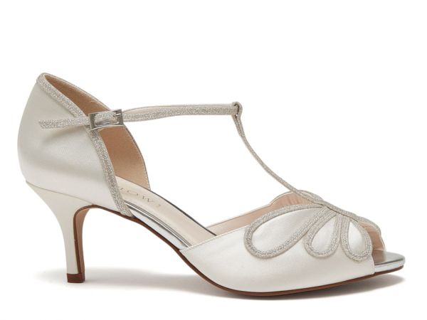 Harlow - Ivory Peep Toe Wedding Shoes - Side