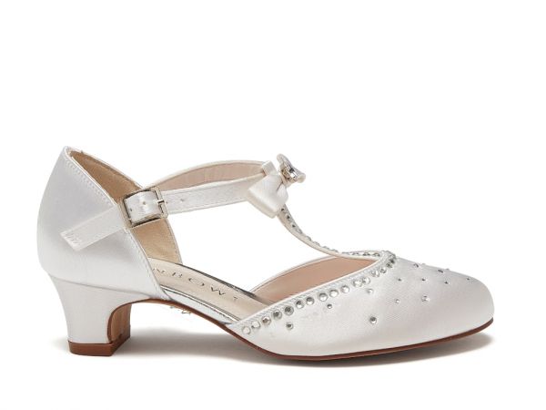 Lemonade - White Satin Holy Communion Shoes - Side