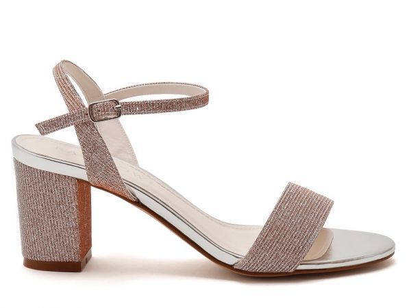 Margot Rose Metallic Sandals - Side