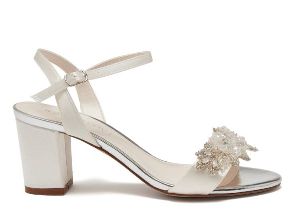 Mia - Petal Embellished Wedding Sandals - Side