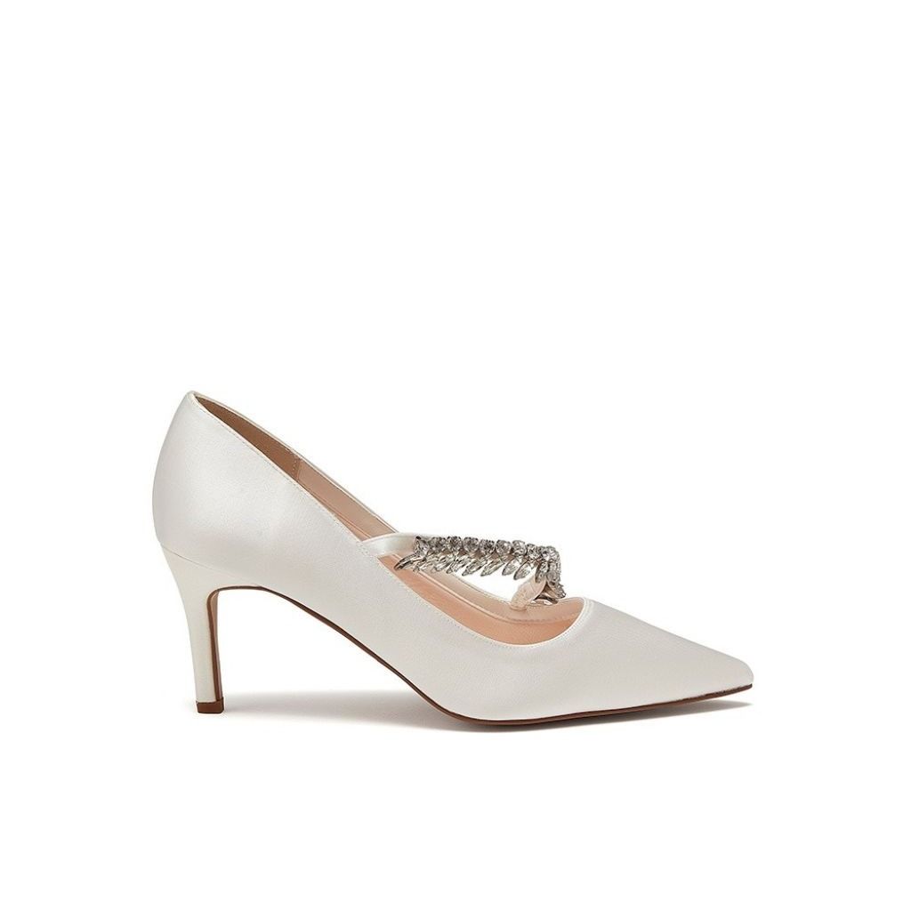 Crystal Diamante Detail Wedding Shoes - Side