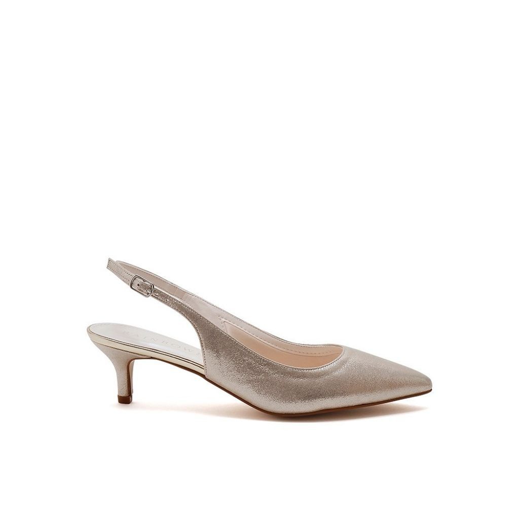 Joni Gold Wedding Slingback Shoes - Side