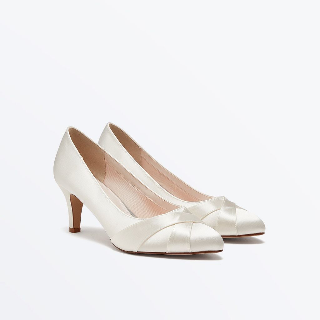 Lexi Ivory Satin Wide Fitting Wedding Shoe Rainbow Club