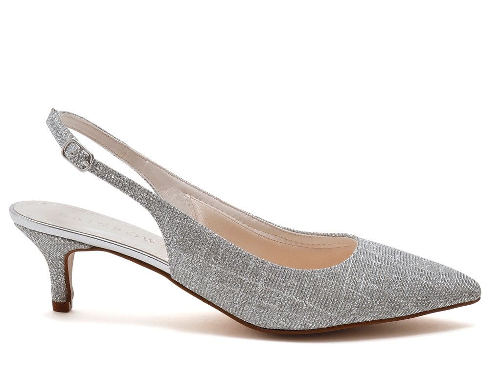 Joni Silver Metallic Wedding Slingbacks