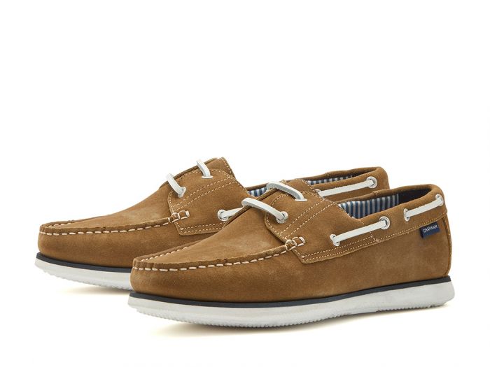 Cairns Men's Beige Suede Boat Shoes Chatham Footwear