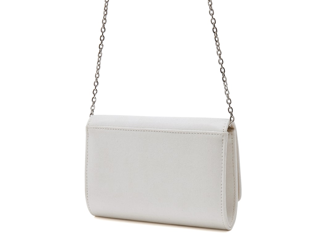 Dafnee - Off-White Metallic Clutch Bag | Rainbow Club