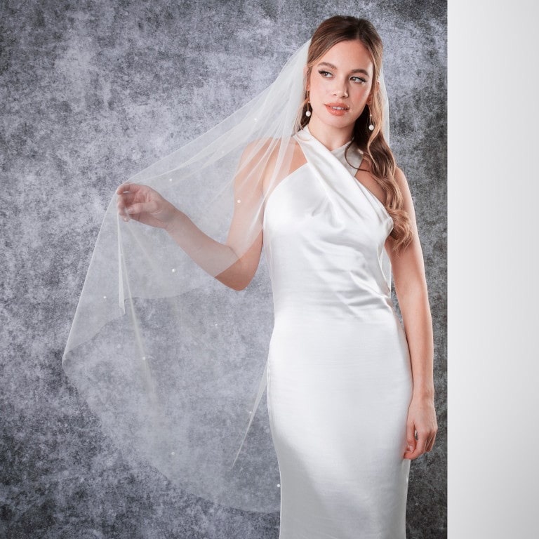 Leilani  - Scattered Pearls Wedding Veil - Length