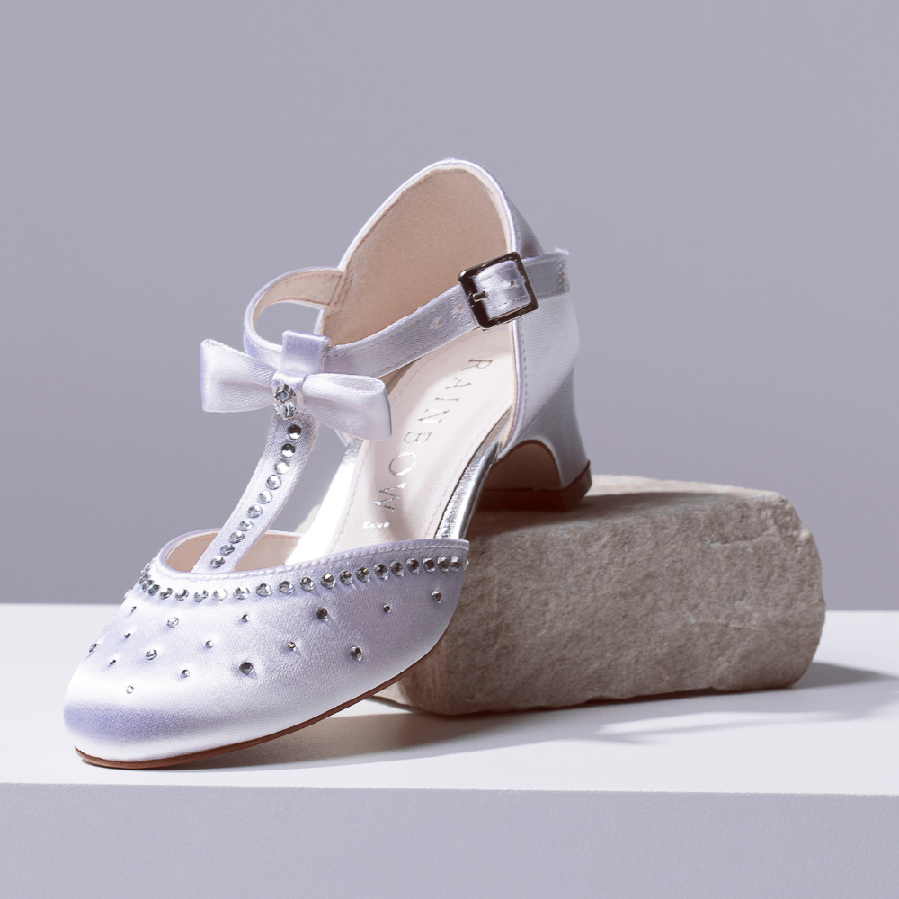 Lemonade - White Satin Holy Communion Shoes