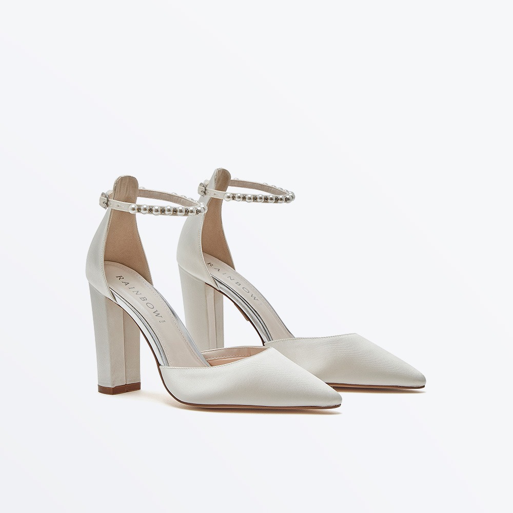 Lena Pearl Embellished Ankle Strap - On Shoes