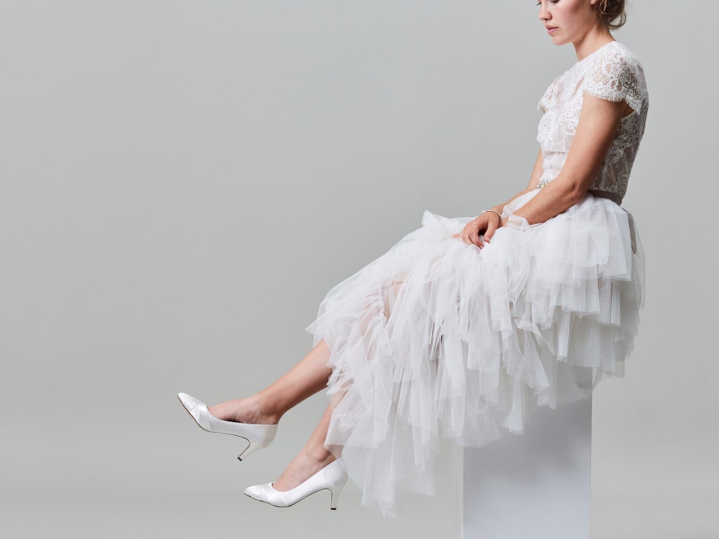 Lexi - Ivory Satin Wide Fitting Wedding Shoes - Lifestyle