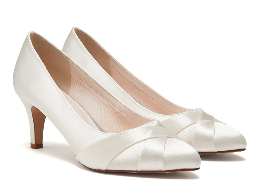 Lexi - Ivory Satin Wide Fitting Wedding Shoes - Front