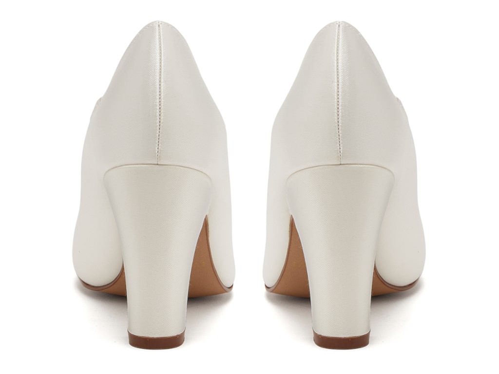 Madeline | Ivory Block Heel Wedding Shoes - Rainbow Club