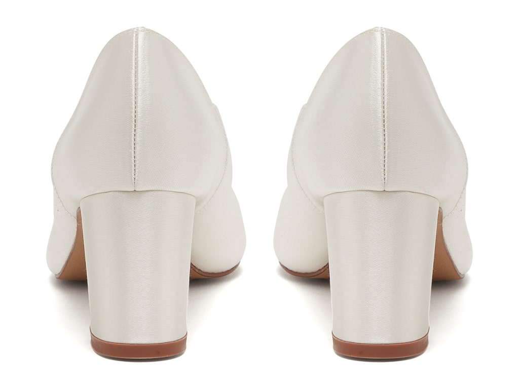 Marie Ivory Wide Fit Wedding Shoes - Back
