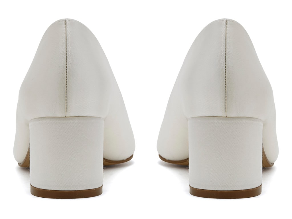 May - Ivory Low Heel Wedding Courts - Back