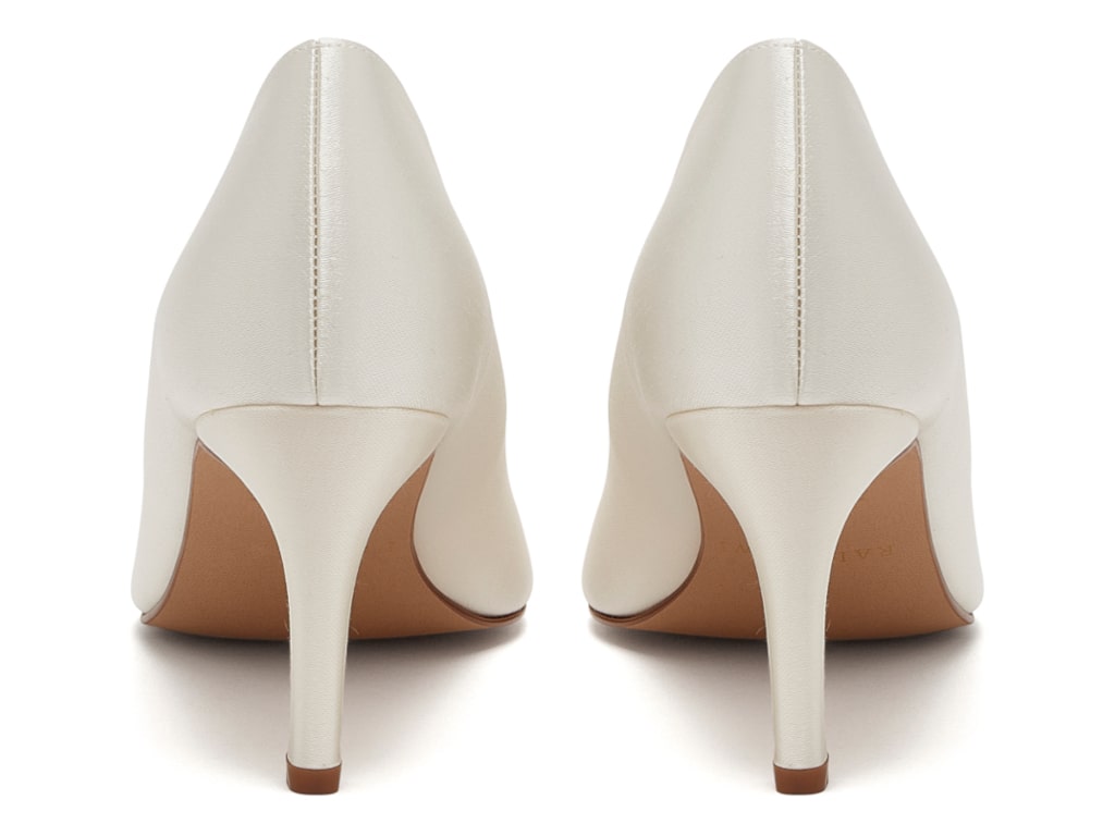 Morgan | Ivory Satin Wedding Court Shoes | Rainbow Club