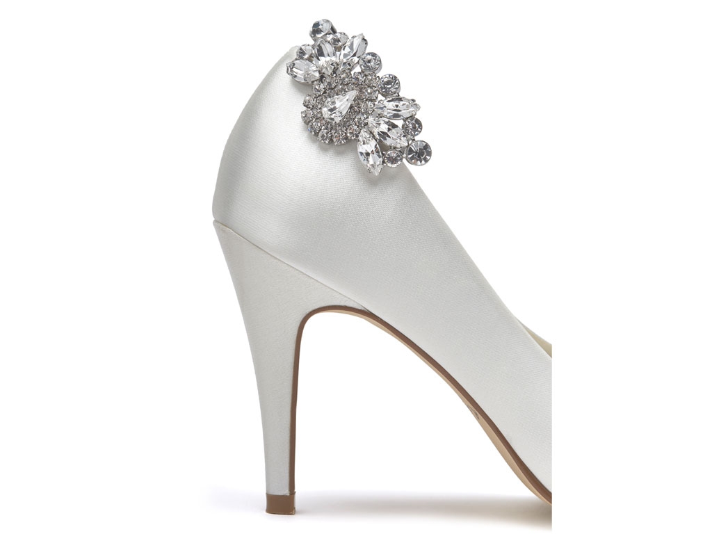Myra - Diamante Brooch Bridal Shoe Clips - Back