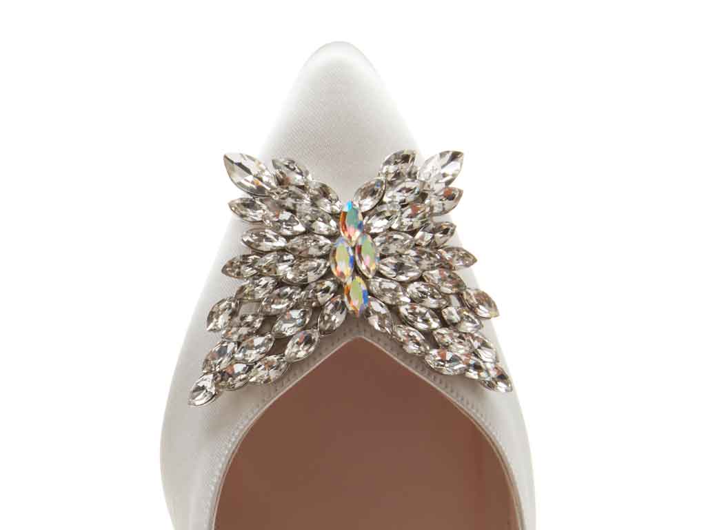 Nelly - Ivory Satin Bridal Court Shoes - Detail