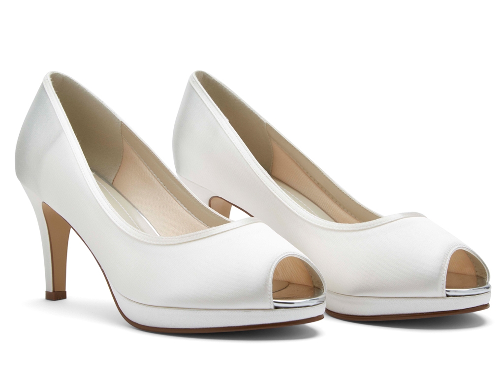 Amber Peep Toe Wedding Shoes - Front
