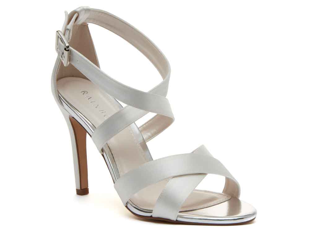 Reese - Ivory Satin Wedding Sandals - Single Front