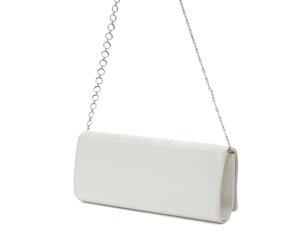 Tess - Ivory Pleated Bridal Clutch Bag - Back