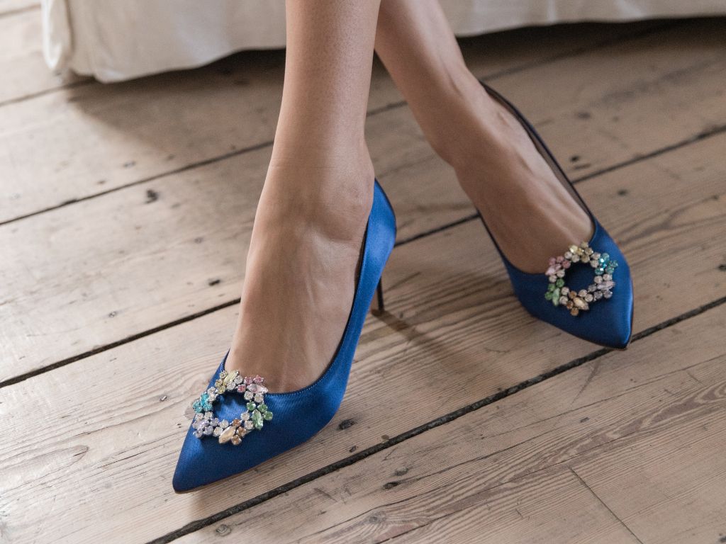 Blue Dyed Wedding Shoes